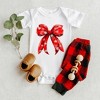 The Juniper Shop Coquette Christmas Snowflake Bow Baby Bodysuit - 18 Month - White - 2 of 3