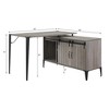 FONTOI Modern Writing Desk Office Desk Modular Table with Storage Cabinet Living Room Corner Desk for Study Home Furniture, Gray, 48"* 48"*31" - 4 of 4