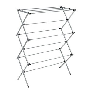 Honey-Can-Do Oversize Folding Drying Rack: Collapsible Indoor Steel Clothes Rack, 50 lb Capacity, Silver - 1 of 4