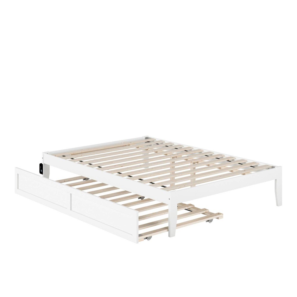 Photos - Bed Frame AFI Full Colorado Bed with USB Turbo Charger and Trundle White  