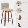 Bekrvio 26"/29" Swivel Bar Stools Set of 1/2/3/4, Faux Leather Upholstered Counter Chairs with Wood Legs, Mid-Century Seating for Kitchen Island - 4 of 4