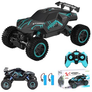 TopComfy Baby and Toddler Learning Toys Monster Truck Remote Control Car All Terrain Off Road Design With Spray for Kids, Blue, 11.02"*6.69"*7.48" - 1 of 4