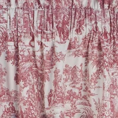 Victoria Park Red Cotton Tailored Window Valance