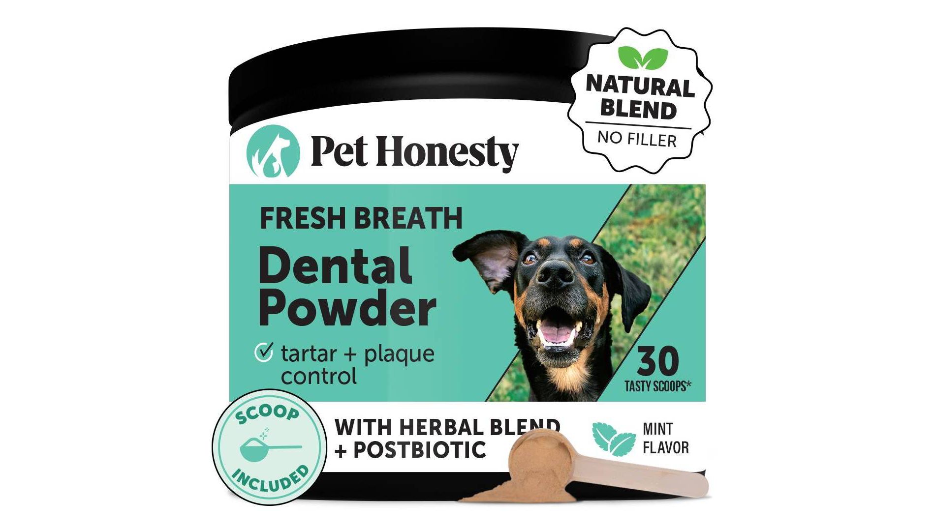Pet Honesty Fresh Breath Dental Powder Mint Flavor for Dogs - 5.29oz