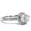Pompeii3 1Ct Halo Diamond Engagement Ring 14k White Gold Lab Gromwn Prong Set - 3 of 4