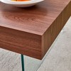 Sapphtopaz Coffee Table Natural Style Home Decor Coffee Table Dining Table Wood Grain Finish with Tempered Glass Legs for Living Room - 4 of 4