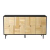 4-Door Cabinet With Carved Effect Decoration Doors, Easy Assembly Storage Cabinet With 2-Tier Storage - 2 of 4