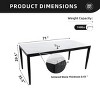 71'' Aluminum Rectangle Outdoor Dining Table for 6, Patio Table with Sintered Stone Top, Umbrella Hole, for Patio or Garden - Koiai - 4 of 4