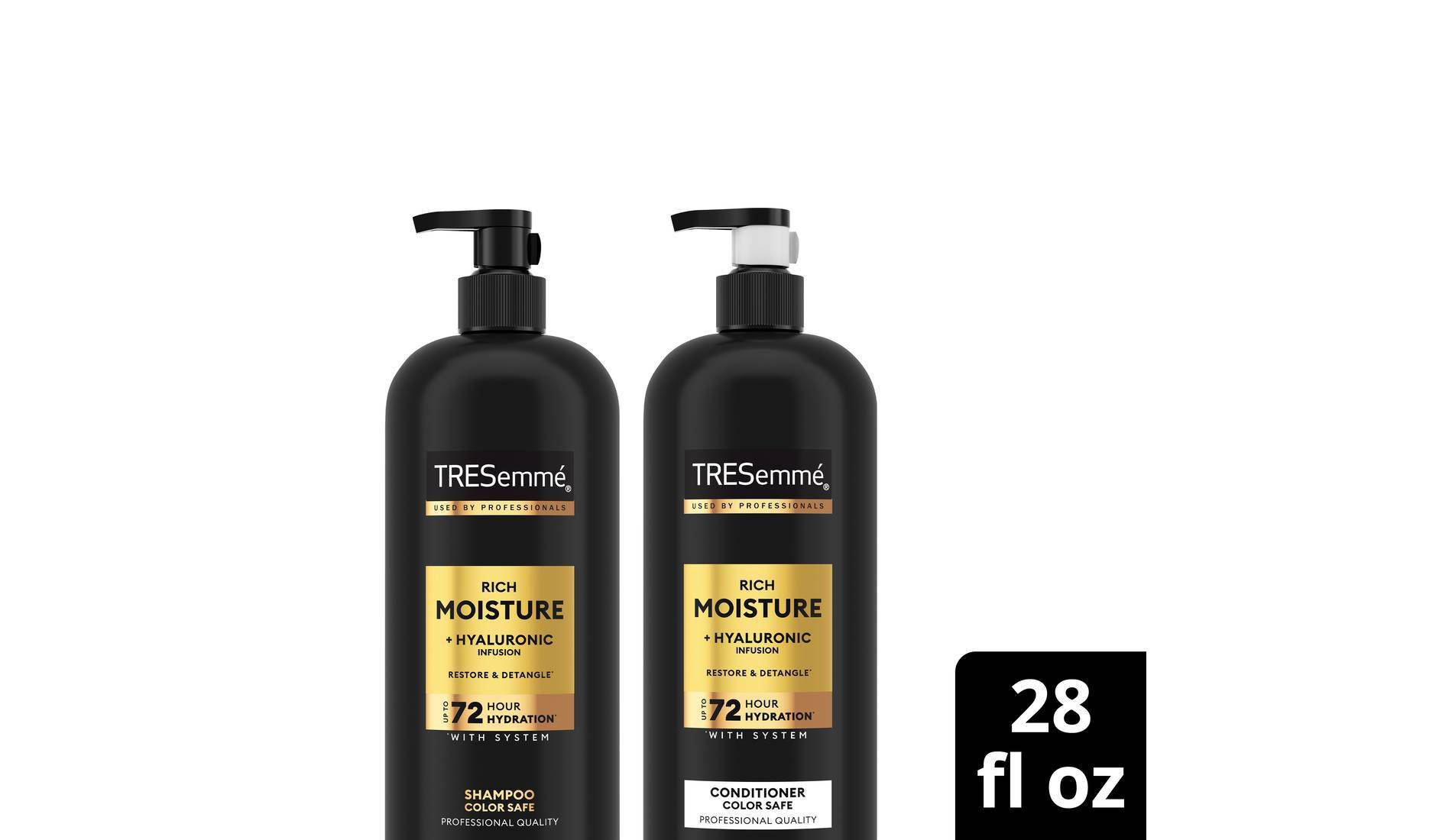 Tresemme Rich Moisture Shampoo and Conditioner Rich Moisture 2 ct for Dry Hair Formulated With Vitamin E and Biotin - 28oz