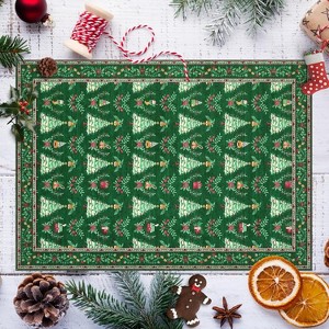 GustoWave Soft Low Pile Festive Washable Christmas Area Rug for Xmas Holiday Living Room Bedroom Decor, Green - 1 of 4