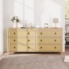Rattan Dresser for Bedroom, Tall Freestanding Boho Chest of Drawers, Wood Storage Cabinet for Living Room, Closet - 3 of 4