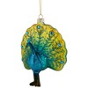 Northlight Standing Glittered Peacock Glass Christmas Ornament - 4.75"  - Yellow and Blue - 4 of 4