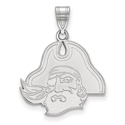 Black Bow Jewelry 10k White Gold East Carolina Pirates NCAA Large Pendant
