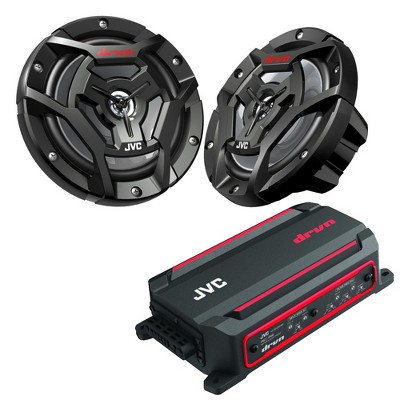 JVC KS-DR2004D 4Ch Compact Amp 50W RMS + 2prs CS-DR6200M 6.5" Marine Speakers