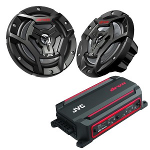 JVC KS-DR2004D 4Ch Compact Amp 50W RMS + 2prs CS-DR6200M 6.5" Marine Speakers - 1 of 4