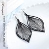 Boho Woven Geometric Earrings Drop Black Jewelry Fashion Silk Earring Dangle for Women - 4 of 4