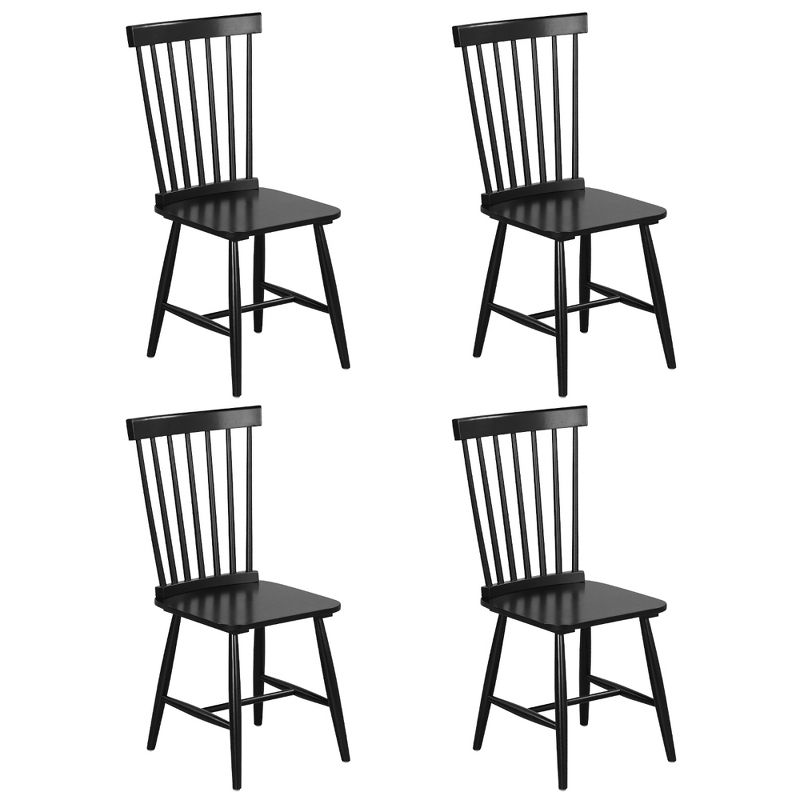 Tangkula Dining Chair Set of 4 Solid Wood Windsor Chair w/ High Spindle Back & Wide Seat, 1 of 11