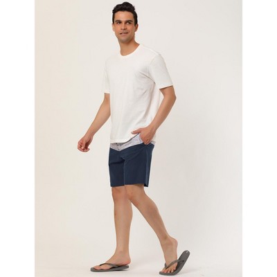 Lars Amadeus Men's Holiday Contrast Color Design Drawstring Waist Beach Board Shorts 2 Pack Gray Navy/Navy Leaf 32 — фото 2