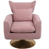 CENGHU Classic Mid-Century 360-degree Swivel Accent Chair, Upholstered Arm Chair for Living Room and Bedroom, Pink Linen - 4 of 4
