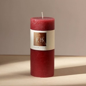FONTOI Rustic Pillar Candle, Wax Candle for Home Decor, Warm Glow for Relaxation, Celebrations & Everyday Use, Red, 3"*7"*3" - 1 of 4