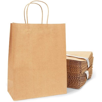 Large Brown Kraft Paper Gift Bags with Handles (10 x 5 x 13 in, 50 Pack)