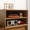 Vynxaria ANTIQUE HALLWAY BENCH CABINET IN OAK COLOR - 2 of 4
