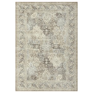Washable Vintage Printed Rug Non Slip Low Pile Rug Retro Throw Floor Cover Foldable Indoor Carpet for Living Room Bedroom - 1 of 4
