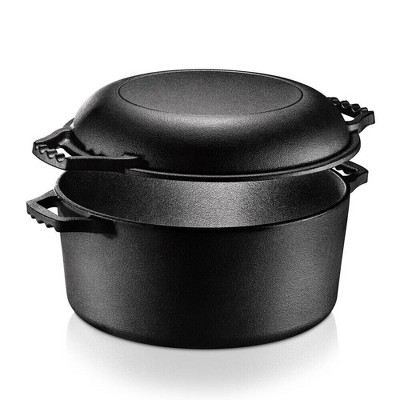 Nutrichefkitchen Dutch Oven Pot Lid - See-through Tempered Glass Lids,  Stainless Steel Rim, Dishwasher Safe : Target