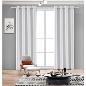 Ruthy's Textile Thermal Room Darkening Blackout Window Curtain Grommet Panel Pair - 1 of 4