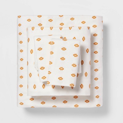 Twin Fall Pattern Flannel Sheet Set Gold Block - Threshold™