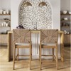 Nathan James Set of 2 Beacon Seagrass Counter Height Barstools Cream Boucle - 2 of 4