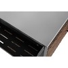 Outdoor Kitchen Wicker Island Rolling Cart & Storage Cabinet, Wheels and Stainless Steel Extended Table Top Brown - 2 of 4