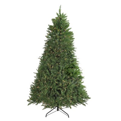 Northlight 7.5' Prelit Artificial Christmas Tree Green Essex Pine Medium - Clear Lights