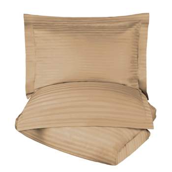 100% Premium Cotton 300 Thread Count Stripe Duvet Cover Set with Pillow Shams by Blue Nile Mills