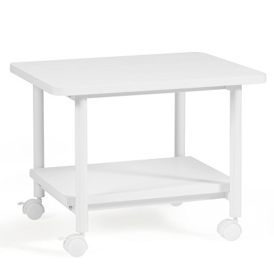 Tangkula 2-Tier Rolling Under Desk Printer Cart with 2 Storage Shelves Printer Stand for home office