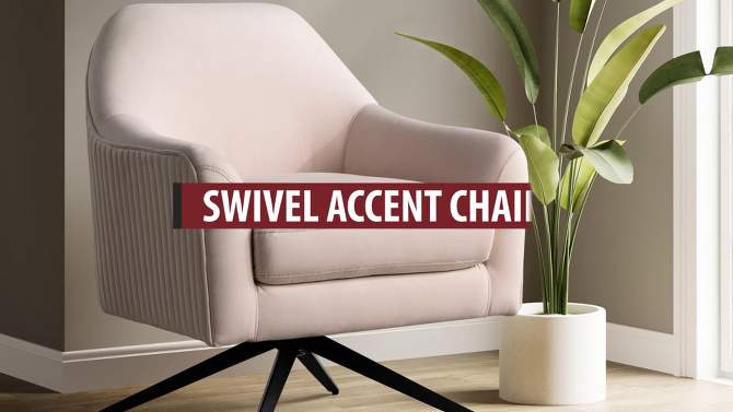 Lifestyle Solutions Fargo Swivel Accent Chair Blush Velvet, 2 of 11, play video