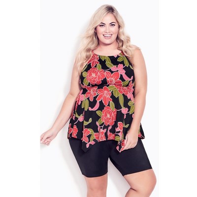 Avenue Handkerchief Print Tankini Top