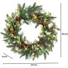 Red Co 26-inch Artificial Light-Up Decorated Christmas Wreath Battery-Operated - 3 of 4