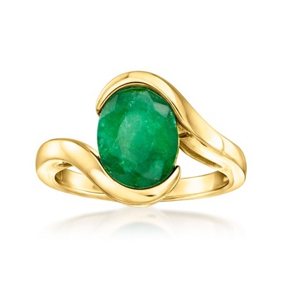Ross-Simons 2.70 Carat Emerald Swirl Ring in 18kt Gold Over Sterling