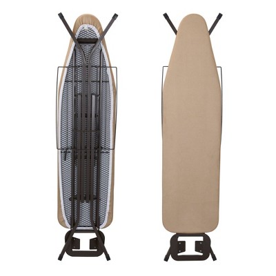 Deluxe Bronze Ironing Board with Iron Rest and Clothes Rack