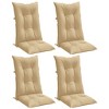 vidaXL Highback Chair Cushions 4-Piece Set - Outdoor/Indoor Seat Pads, Melange Beige Polyester Fabric, 47.2" x 19.7" x 2.8", for Garden, Patio, Office - 3 of 4