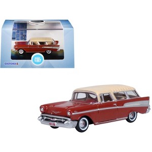 1957 Chevrolet Nomad Adobe Beige with Sierra Gold Top 1/87 (HO) Scale Diecast Model Car by Oxford Diecast - 1 of 4