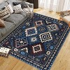 Machine Washable Geometric Area Rug - Non-Slip, Low Pile, Easy-Clean, Western Pattern for Living Room, Bedroom, or Entryway - 4 of 4