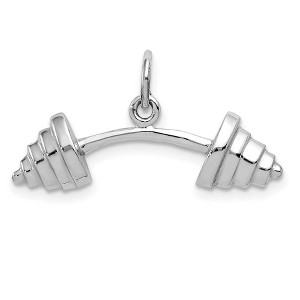 Black Bow Jewelry 14k White Gold Curved Barbell Pendant - 1 of 4