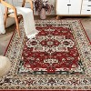 LunaLulinlk Area Rug 6x9 Vintage Bohemia Large Persian Non-slip Washable Rug Flower Design Yellow/Red - 2 of 4