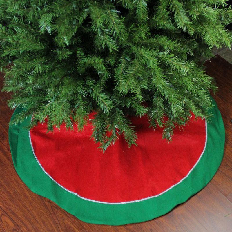 Northlight 48" Red and Green Traditional Christmas Tree Skirt, 2 of 4
