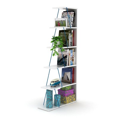 NicBex Bookcases for Living Room Modern 5 Tier Ladder Bookshelf Organizer Narrow Bookcasor Small Spaces Office Bedroom