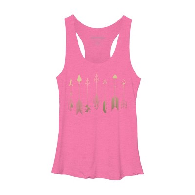 Women's Design By Humans Be Brave Little Arrow (gold) By staceyroman Racerback Tank Top