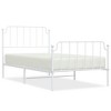 vidaXL Metal Bed Frame with Headboard and FootboardWhite 39.4 in.x78.7 in. - 2 of 4