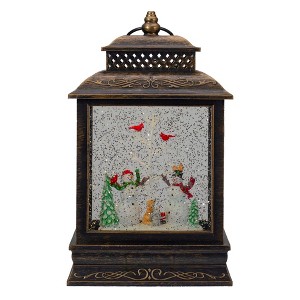 Northlight 12" Musical Lighted Snowmen Christmas Snow Globe Lantern - 1 of 4